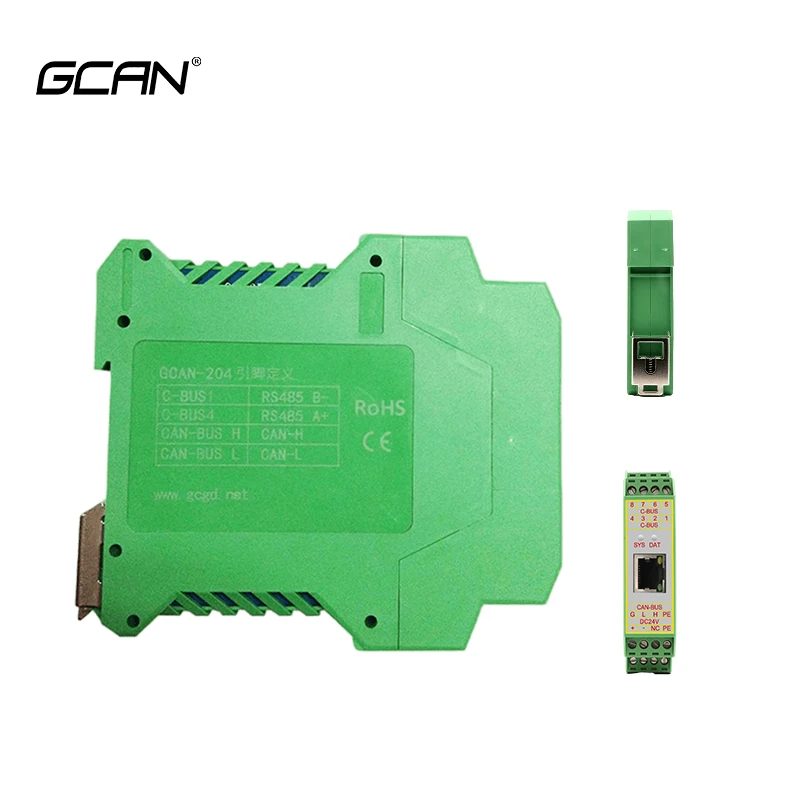 GCAN-204/205 Converter Modbus RTU / TCP to CAN Module Supports J1939 / ISO15765 Standard Protocol and Supports Custom Protocols