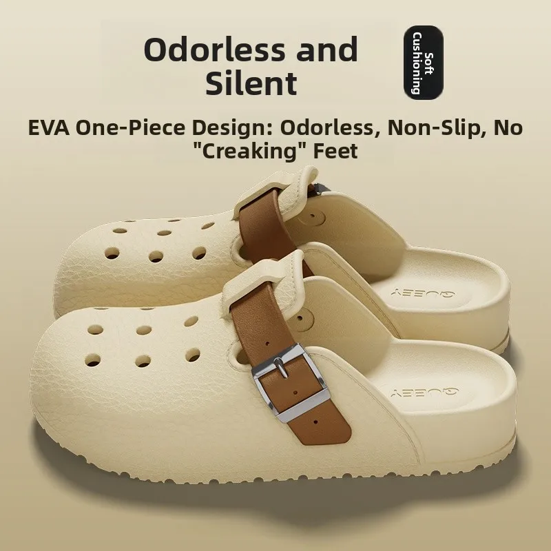 

Women's Slippers Comfortable Anti-Slip Soft Bottom Open-Toe Sandals Fashionable Simple Design Couple's Summer Slip-On Shoes