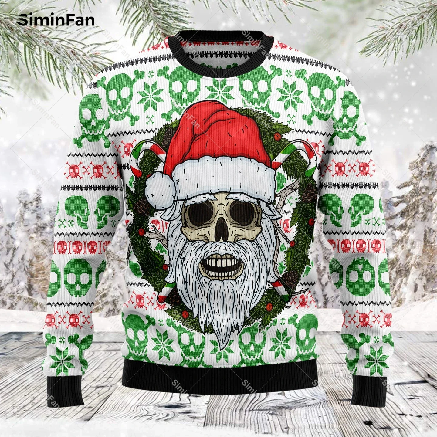 Skull Scary Ugly Christmas Sweater 3D All Over Printed Men Pullover Casual Sweatshirt Long Sleeve Shirts Coat Unisex Streetwear