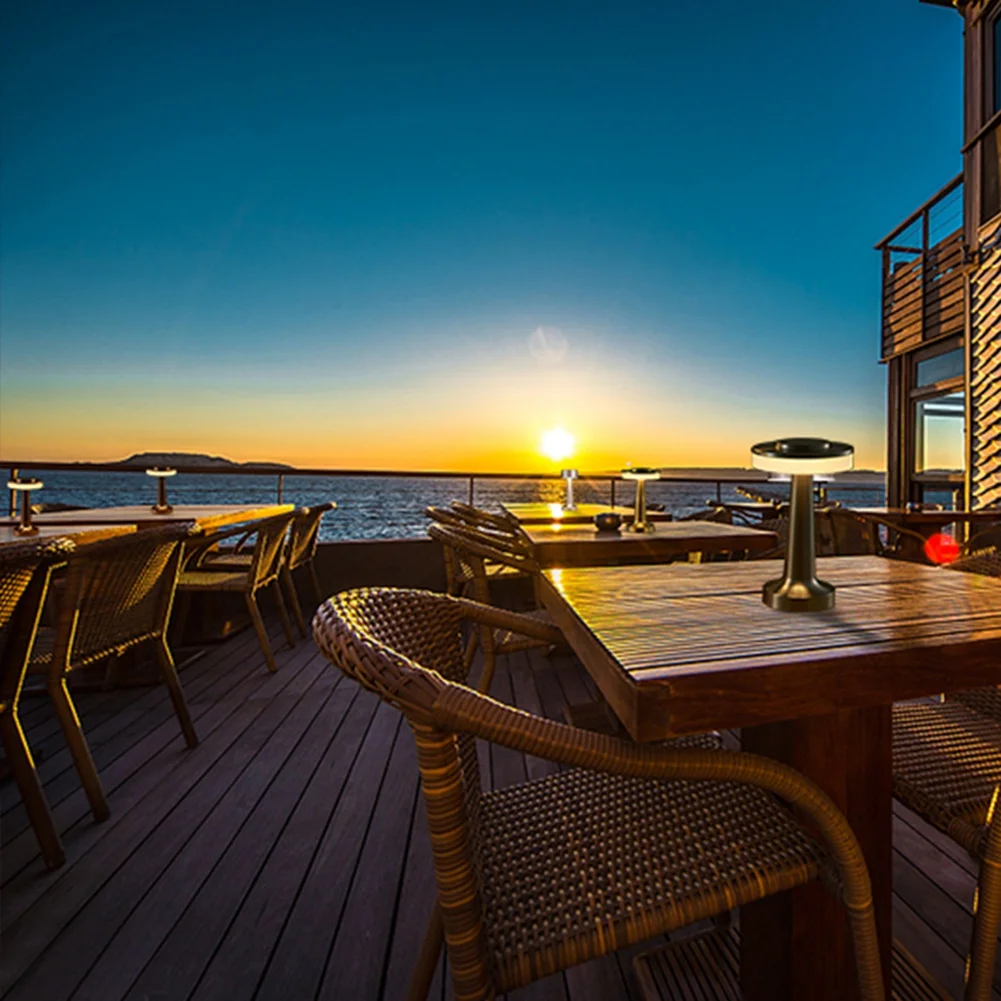 ABZV-Touch LED Rechargeable Table Lamp Dining Table Bar Table Lamp Outdoor Small Night Lamp Decorative Table Lamp,Silver