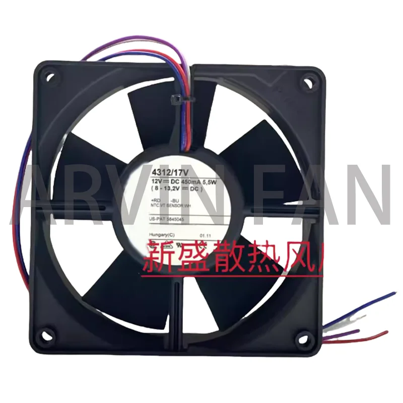 

Brand New 4312/17V 12V 5.5W 4-wire Cooling Fan