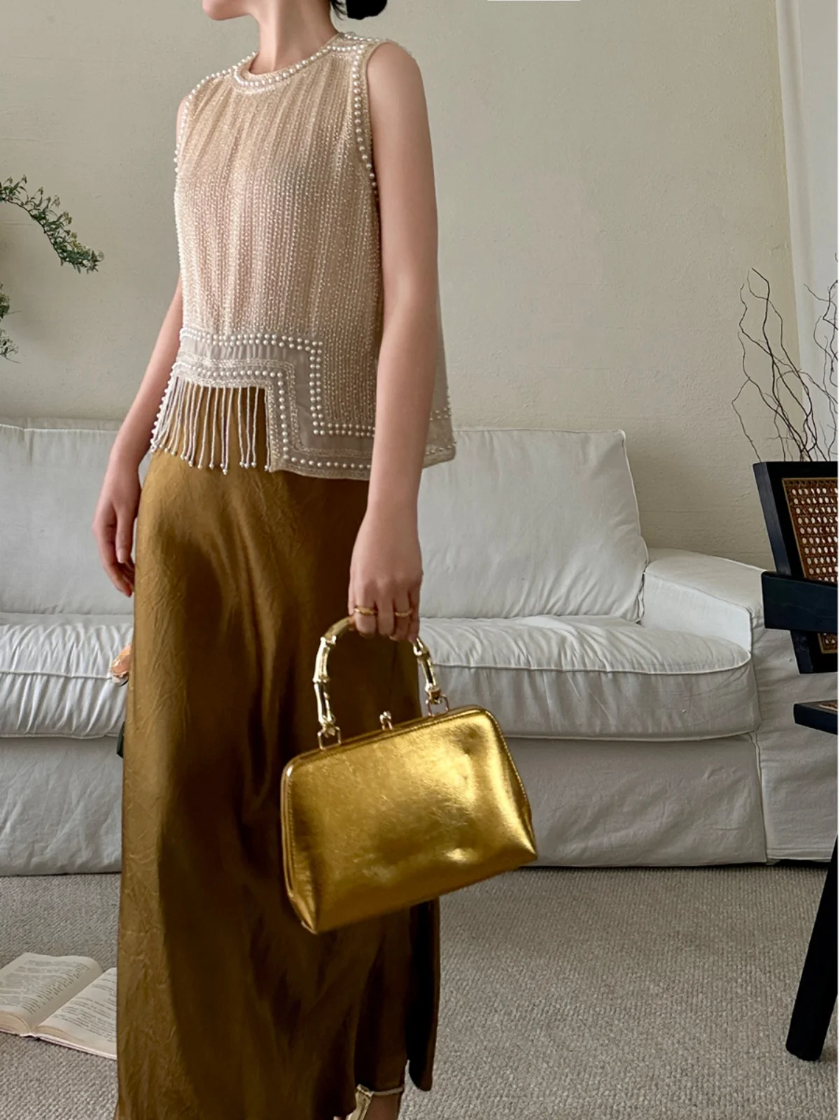 

Blue Asymmetrical High Waist A-Line Skirt with Fi Tail Design And Pleats in Tee Acetate Satin Texture for Women