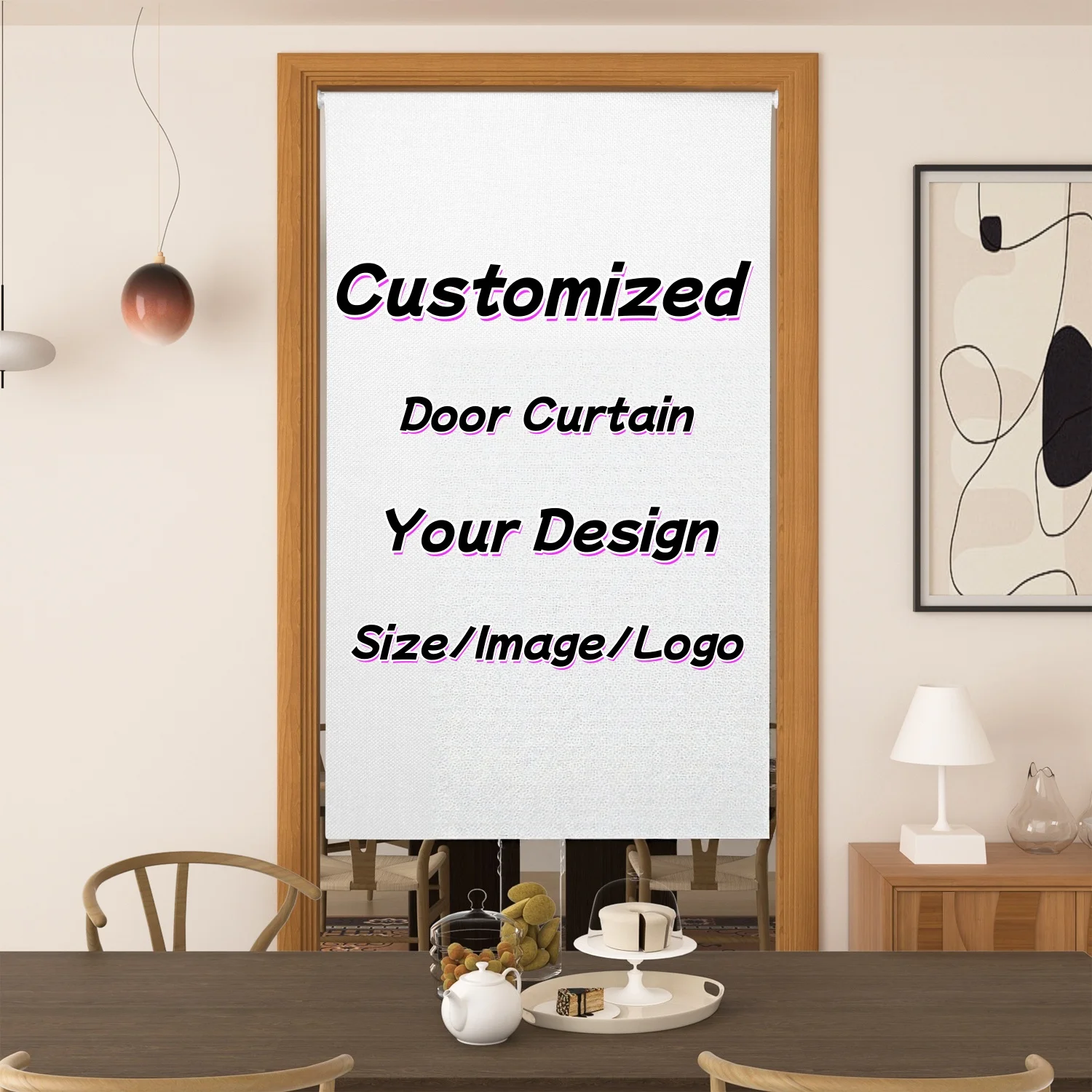 Customized Japanese Style Door Elegant Hanging Partition Curtain Blackout Room Curtain Bedroom Privacy Half-Curtain