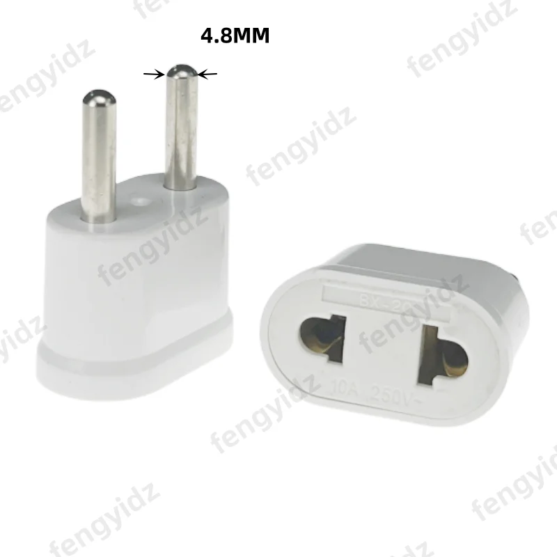 1PCS  US To EU Plug Power Adapter White Travel Power Plug Adapter Converter Wall Charger