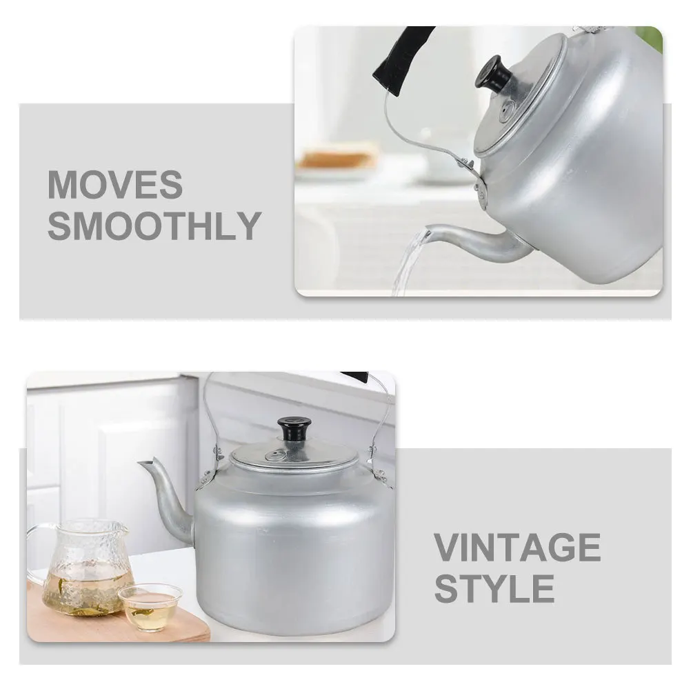 

Aluminum Tea Kettle Whistling Retro Style Heat Resistant Comfortable Handle Boiling Water for Home Kitchen Tea