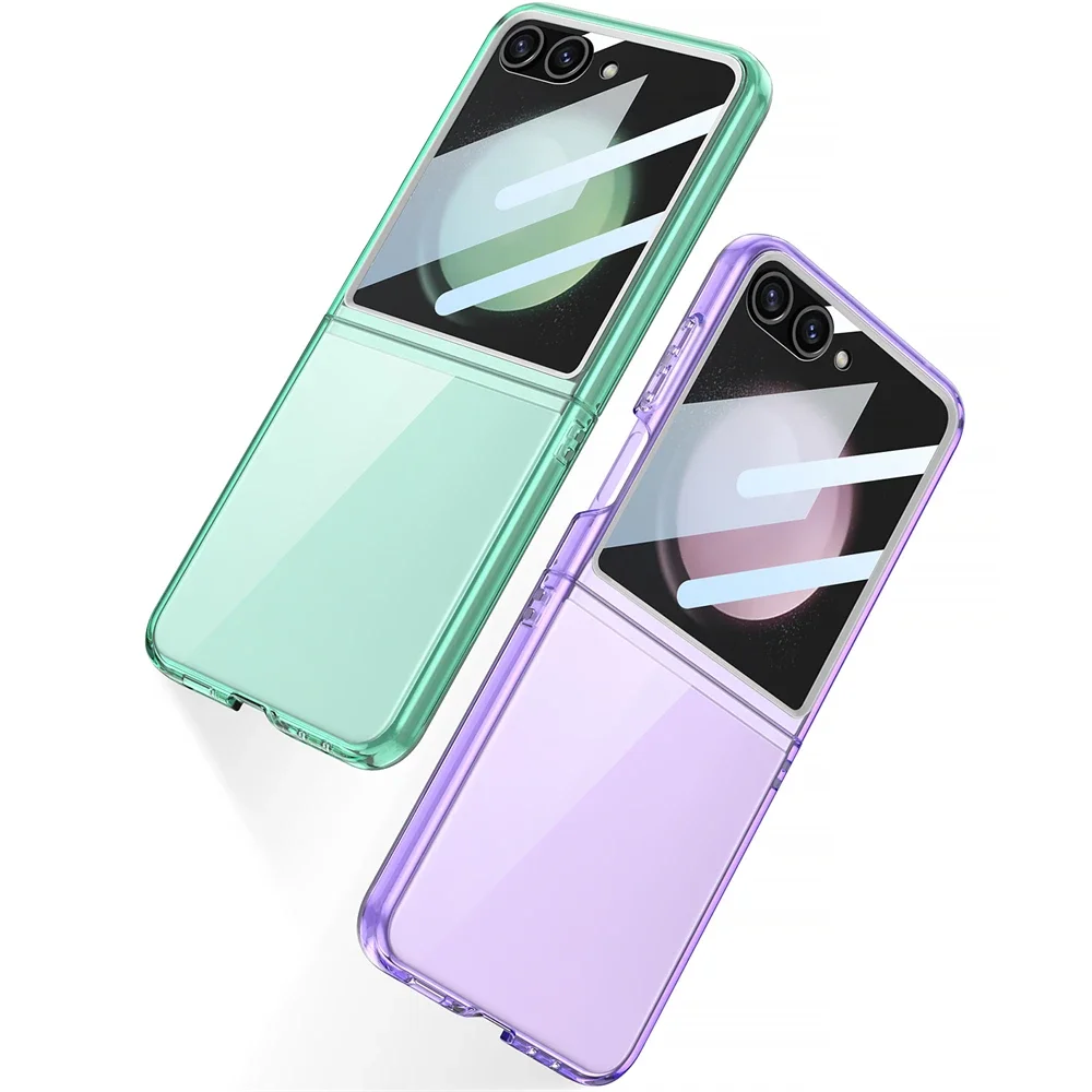 

Тонкий прозрачный чехол для телефона Z Flip 6, 5-температурная стеклянная пленка, новый большой оконный экран, складная задняя крышка, принципиально