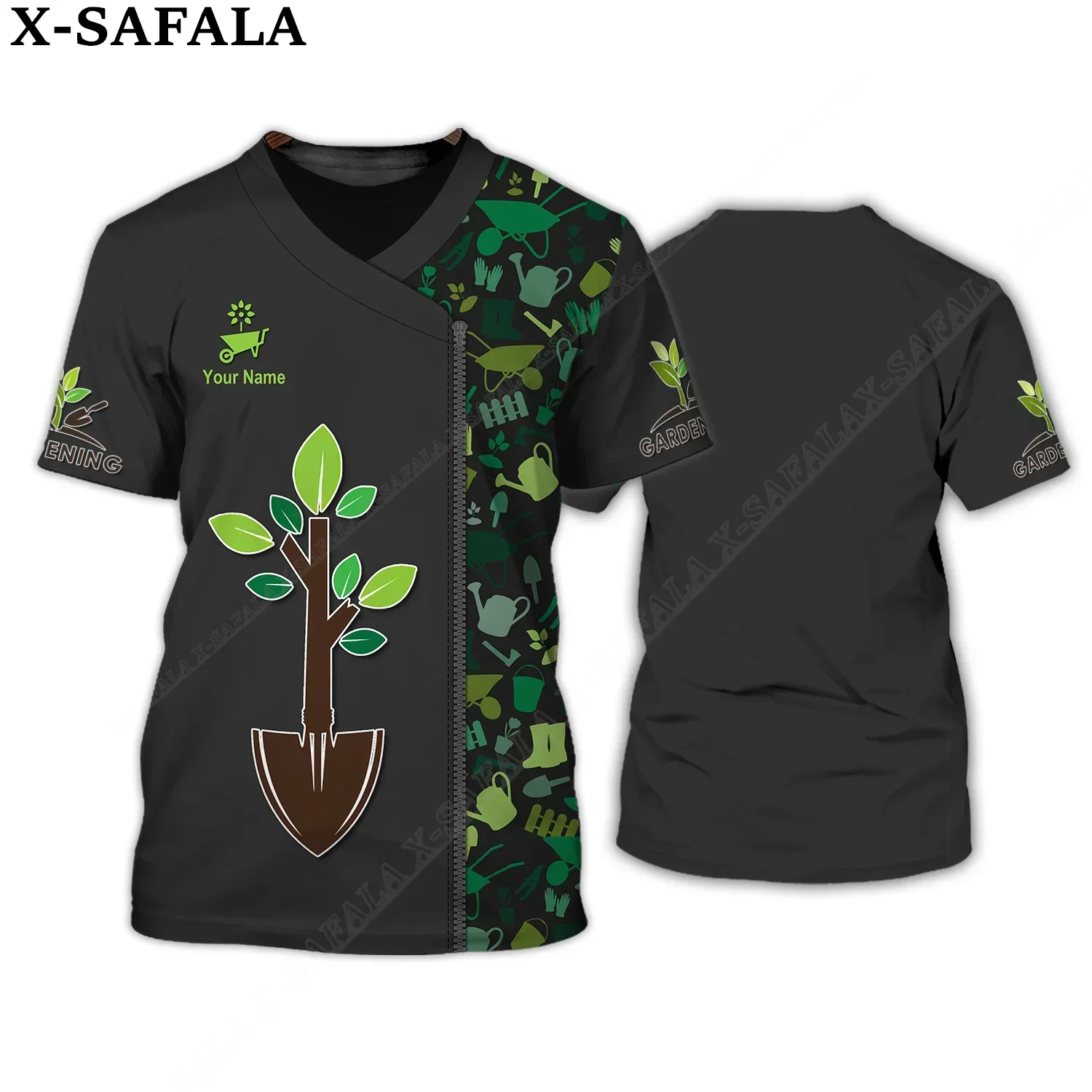 Tuingereedschap Patronen Planten Liefhebbers 3d Print Heren T-Shirt Tops T-Shirt Met Korte Mouwen Casual Melkvezel Ademende Trainingspakken