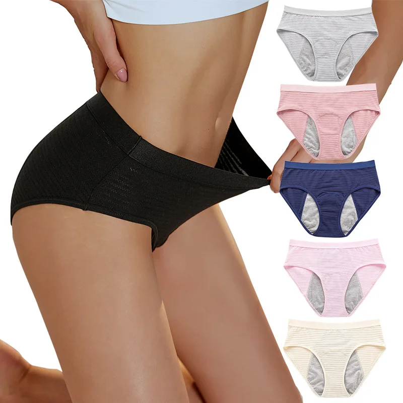女性の月経パンティー綿大サイズ漏れ防止生理期間パンティー通気性メッシュ汗下着