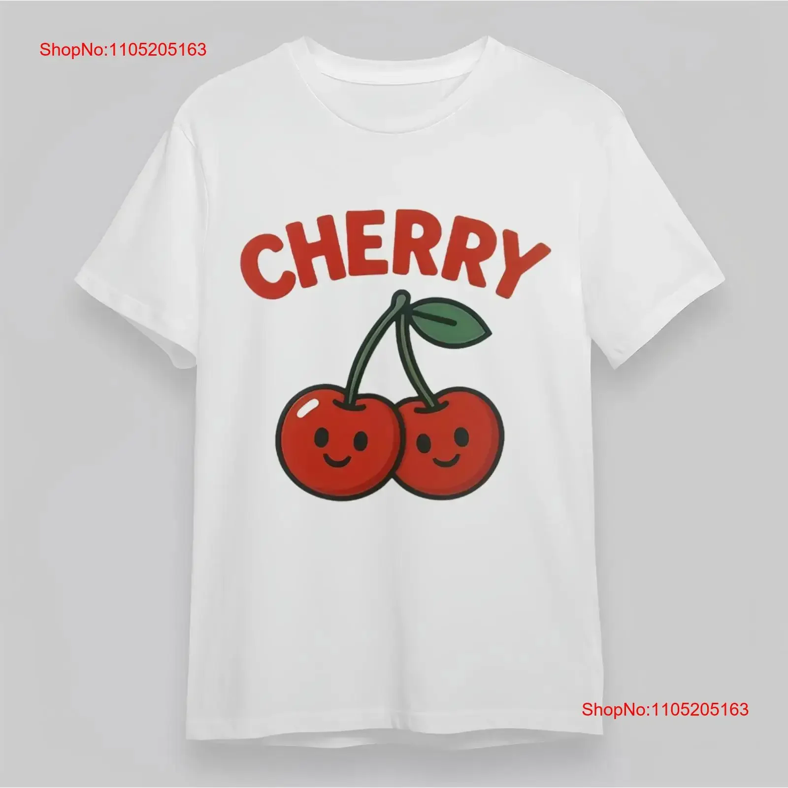 Men's soft Fashion Trend Comfortable Classic T Shirt Cherry Smile  vintage Washed Casual Top For Everyday Wear graphic