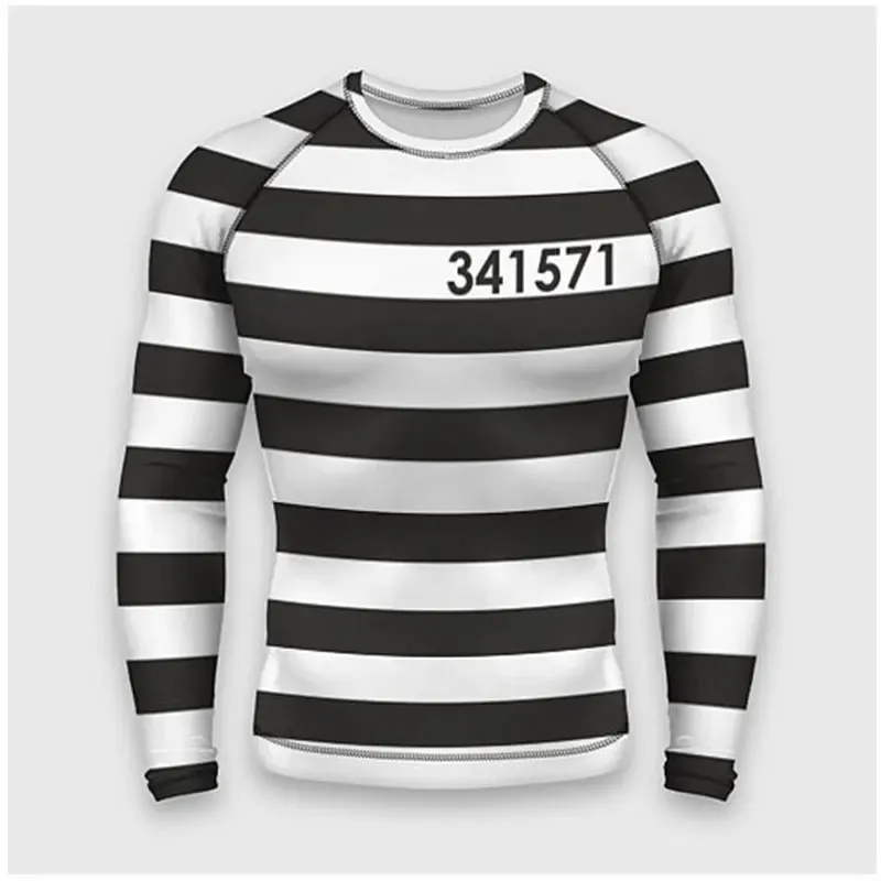 

Men's Autumn Fashion Zebra Stripes Long Sleeve Top Simple Personality 3d Printed Round Neck T-Shirt Casual Loose Large Size Top