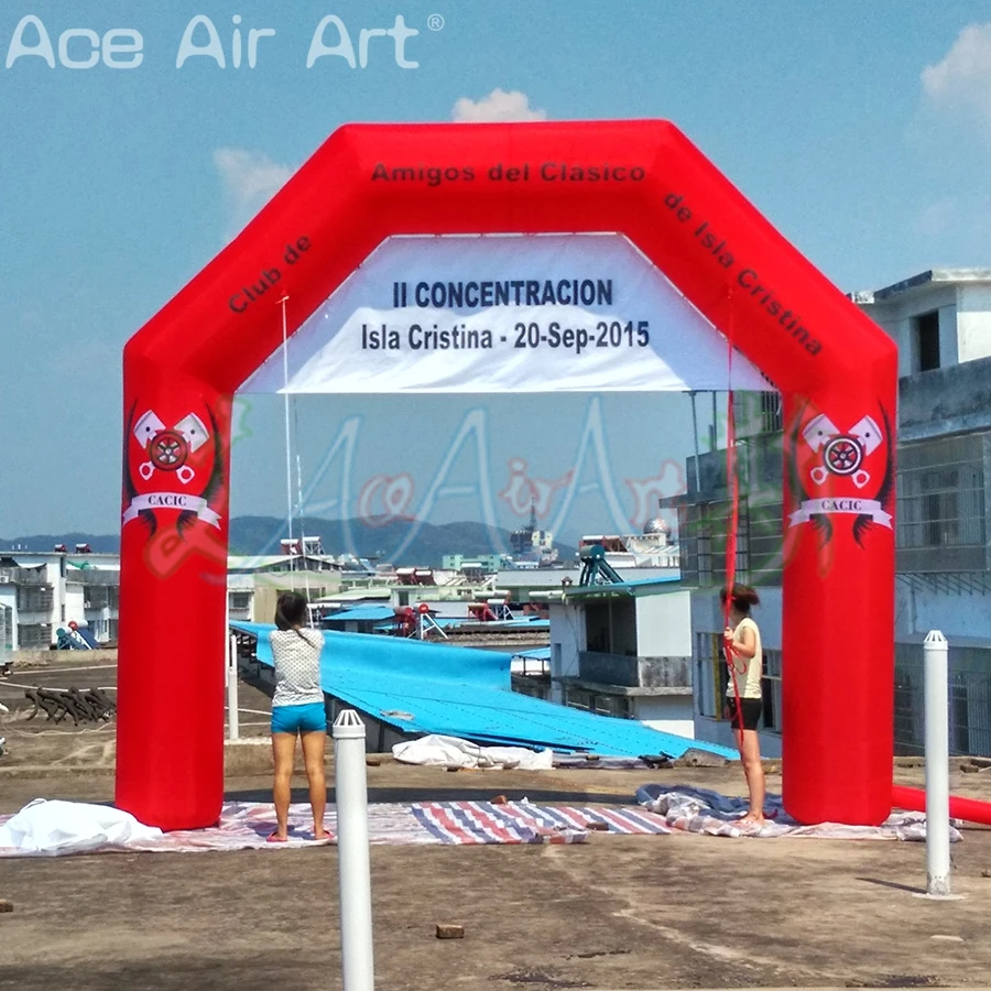 

Fast Free Shipping Custom Entrance Gate Inflatable Start Finish Line Inflatable Advertising Archway with Banner for Promotion
