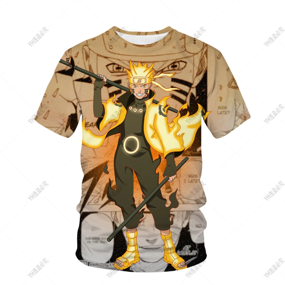 Hot Summer New Fashion Style Naruto 3D T-Shirt Japanese Cartoon Anime Peripheral Short Sleeves Quick Drying Outdoors T-Shirt