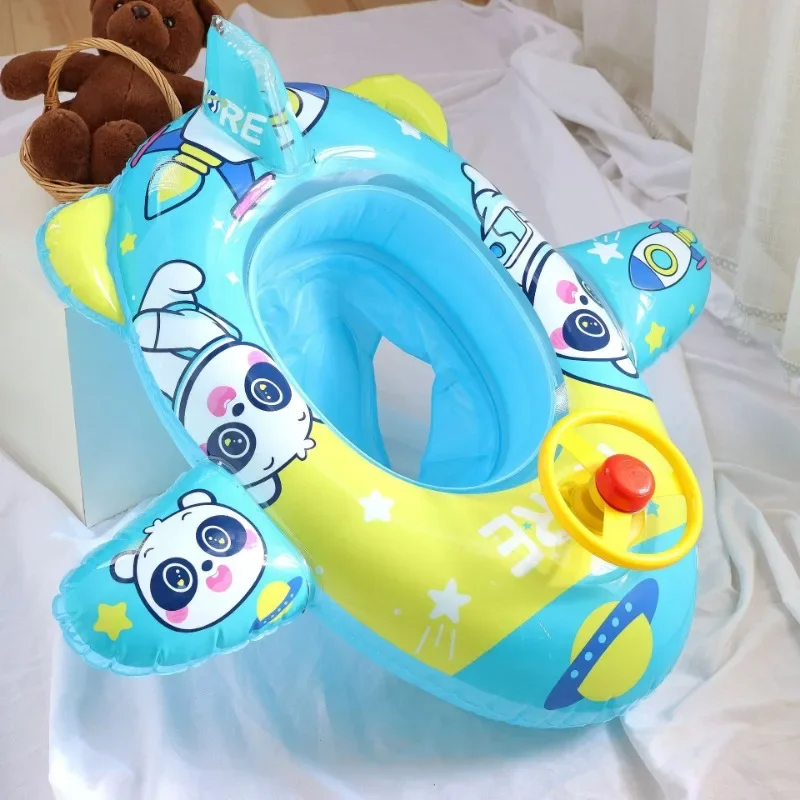 ألعاب كرتونية قابلة للنفخ على شكل حيوانات مقعد سباحة للأطفال مع عجلة قيادة لحمام السباحة في الهواء الطلق حلقة عائمة قابلة للنفخ على الماء للأطفال