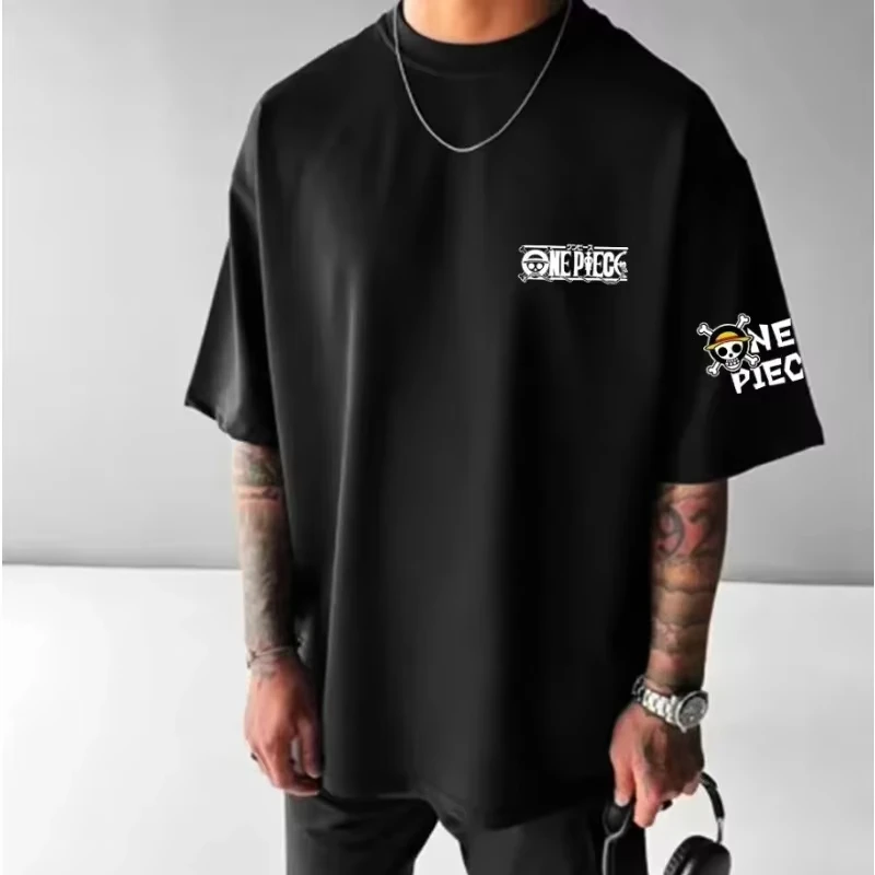 بانداي جديد قطعة واحدة الرسوم المتحركة الشكل الخامس لوفي مطبوعة تي شيرتات قصيرة الاكمام الرجال والنساء عادية فضفاض حجم كبير #4