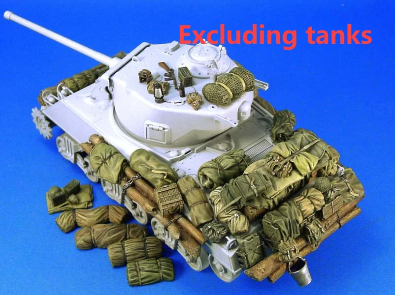 1:35 Scale Die-cast Resin Figure Model Assembly Kit US M4 Sherman Tank Resin Pile Unpainted