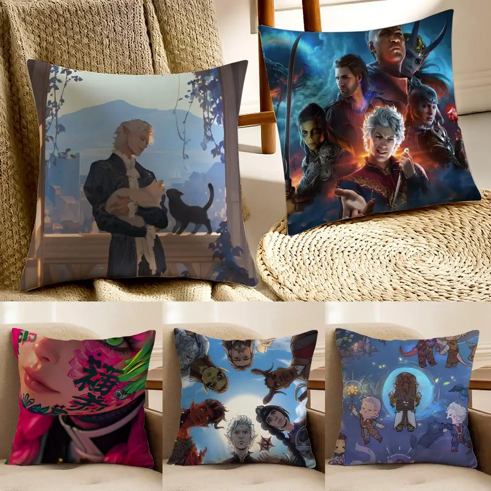 B-Baldur's Gate Pillow Game Peripheral Cushion Cover Pillowcase Anti-dustmite living Room Sofa Decor Cushion Room