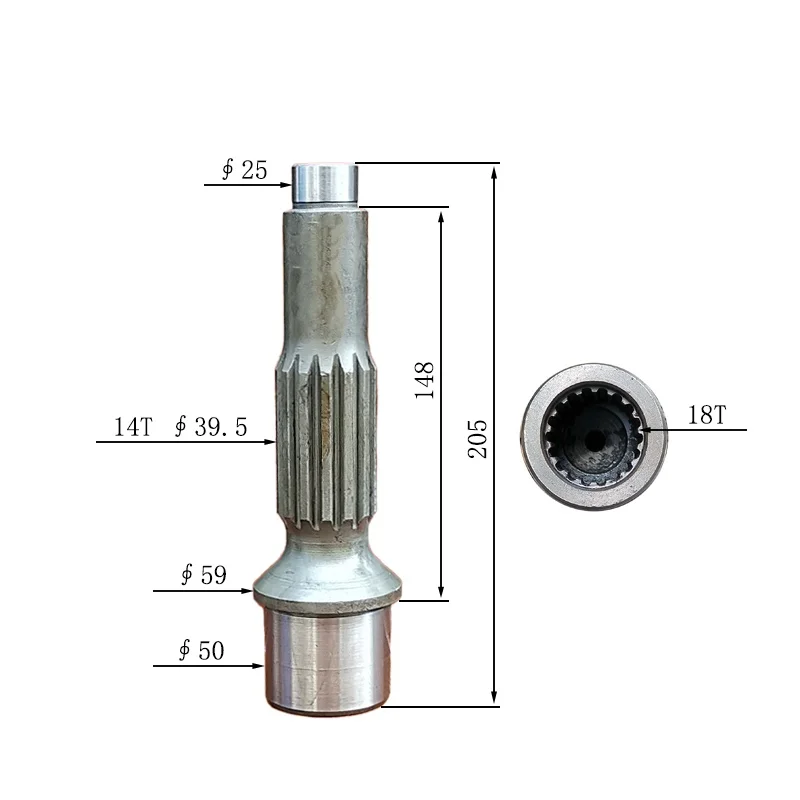 Suitable for Komatsu PC200-6-7-8 220-7-8 excavator travel motor gear pump shaft/motor shaft 18/14 teeth