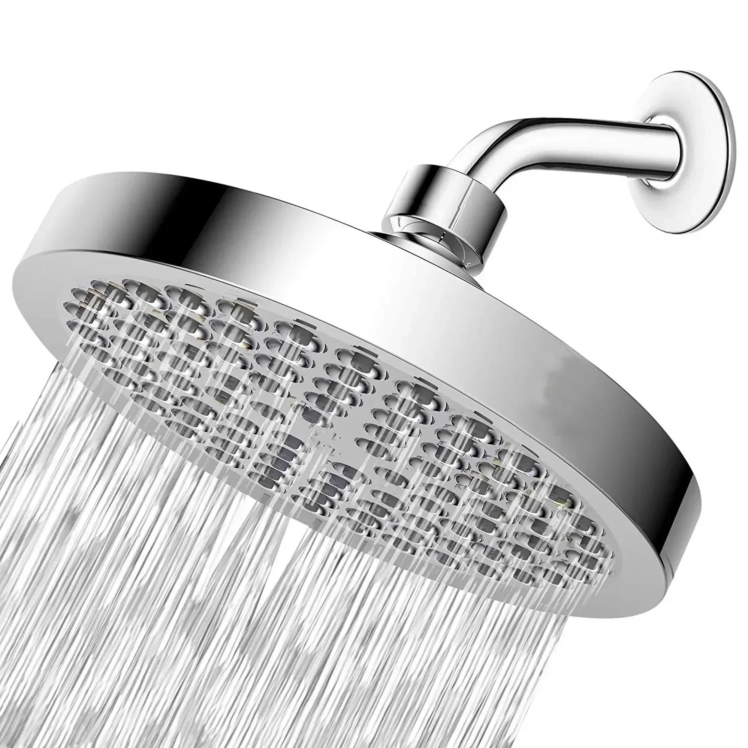 

Fixed Rain Shower Head, Anti-Leak, Anti-Clog, Rainfall Spray, Relaxation and Spa, High Water Pressure and Flow, 6"