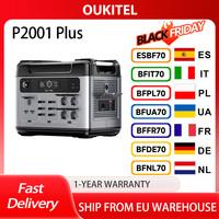 OUKITEL P2001 Plus Portable Power Station, 2400W AC Output, 2048Wh LiFePO4 Battery, 13 Outlets, 80% Charge in 1Hr, Smart APP Con