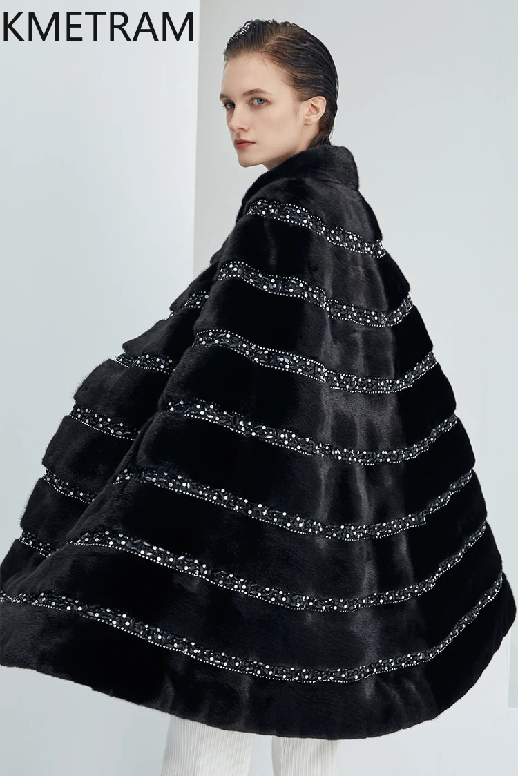 100% natural jaqueta de pele de vison mulher luxo preto pele real xale casaco 2025 casacos de inverno de alta qualidade roupas femininas шу onder roh pensi