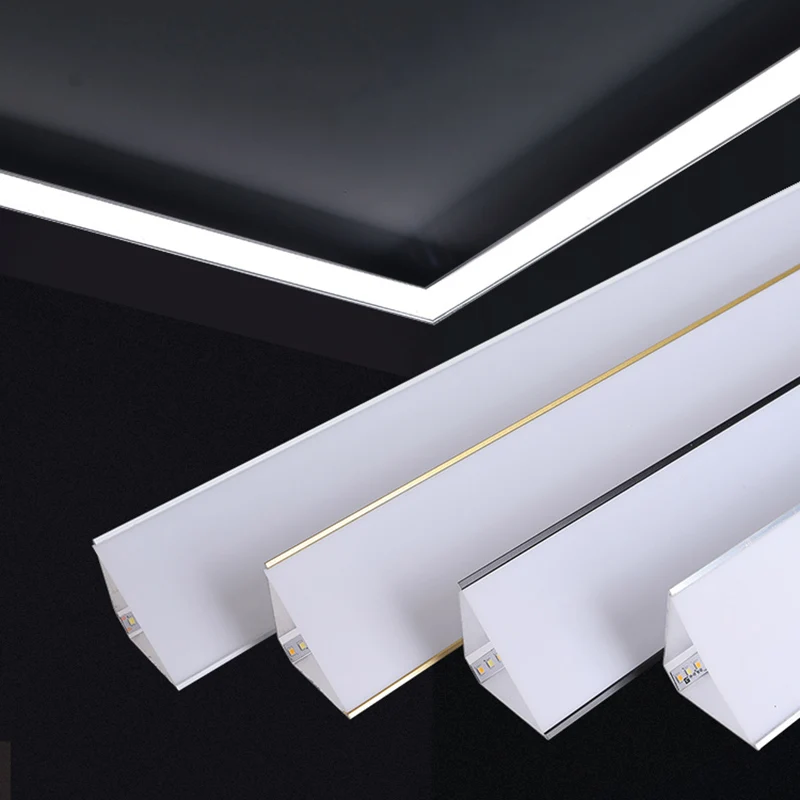 Led Aluminum Profile Ceiling Corner Led Holder Linear Bar Strip Light Whit Backlight Indoor Without Main Lamp Decor Lighting