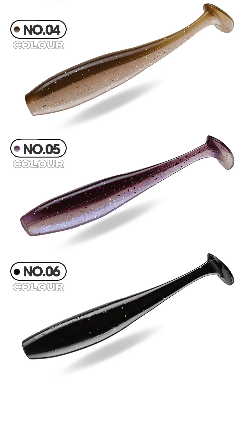 TAIYU 10 Stück/Set T-Tail-Wurm-Weichköder, zweifarbig, 5-7 cm, künstliche Silikon-Weichköder mit Geruchsverstärkung für Barsch-Angeln, Wobbler – Detail 14