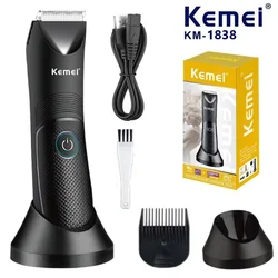 Kemei KM-1838 Groin Area Hair Trimmer Lawn Mower Ceramic Blade Waterproof Wet Dry Clippers Pubic Armpit Body Hair Hygiene Razor