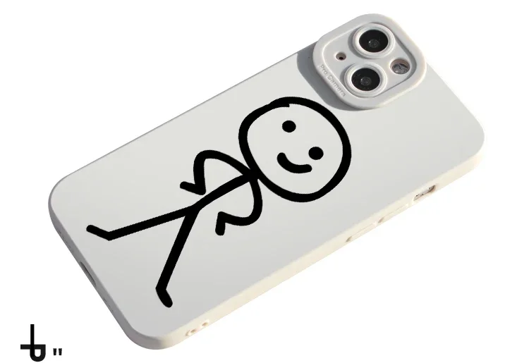 Cute Cartoon Matchman Matte Silicone Phone Case For iPhone 16 11 12 13 14 15 Pro Max XR XS X 7 8 Plus SE 2020 Soft Back Cover