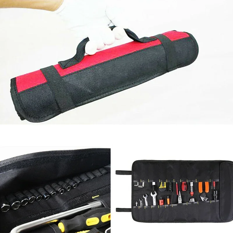 Multifunctional Roll-Up Motorcycle Tool Storage Bag 600D Oxford Cloth Mixed Wrench Spanner Socket Package Holder 22 Pockets