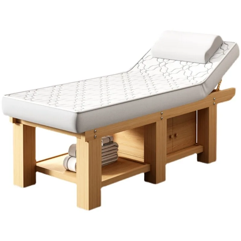 Solid wood latex beauty bed massage salon special body massage physiotherapy ear tattoo embroidery eyelash spa bed