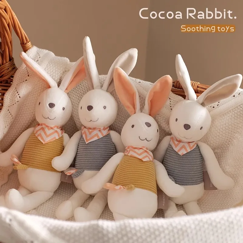 26cm Stuffed Bunny Toys Newborn Smoothing Toy Baby Cuddling Sleeping Doll Handmade Soft Rabbit Plushie