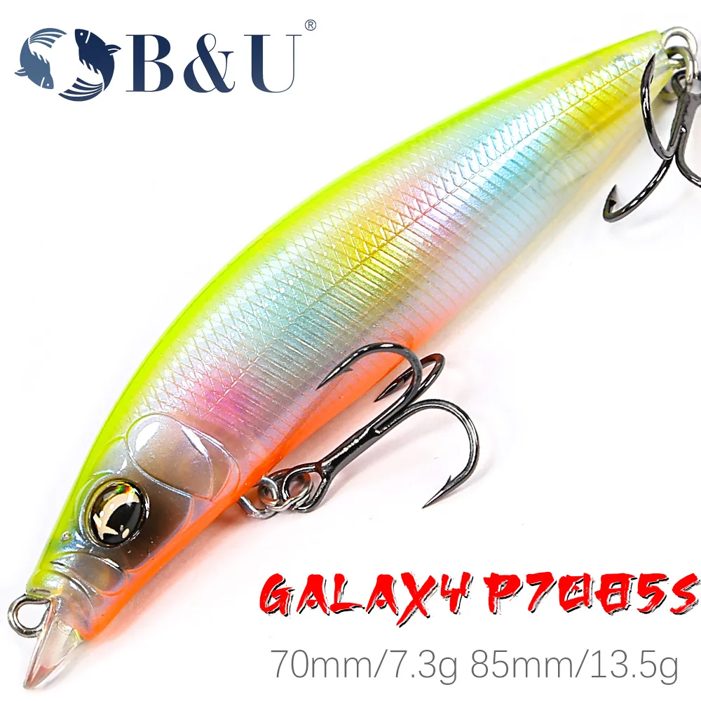 

B&U-Lipless Minnow Sinking Gravity Pencil Heavy Stick Fishing Lure, Saltwater Wobbler, Hard Plastic Bait fishing lures