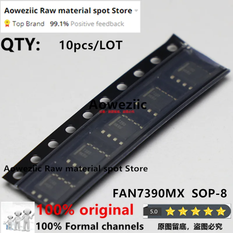 Aoweziic  2022+ 100% New Imported Original  FAN7390MX  7390  SOP-8  Gate Driver Chip