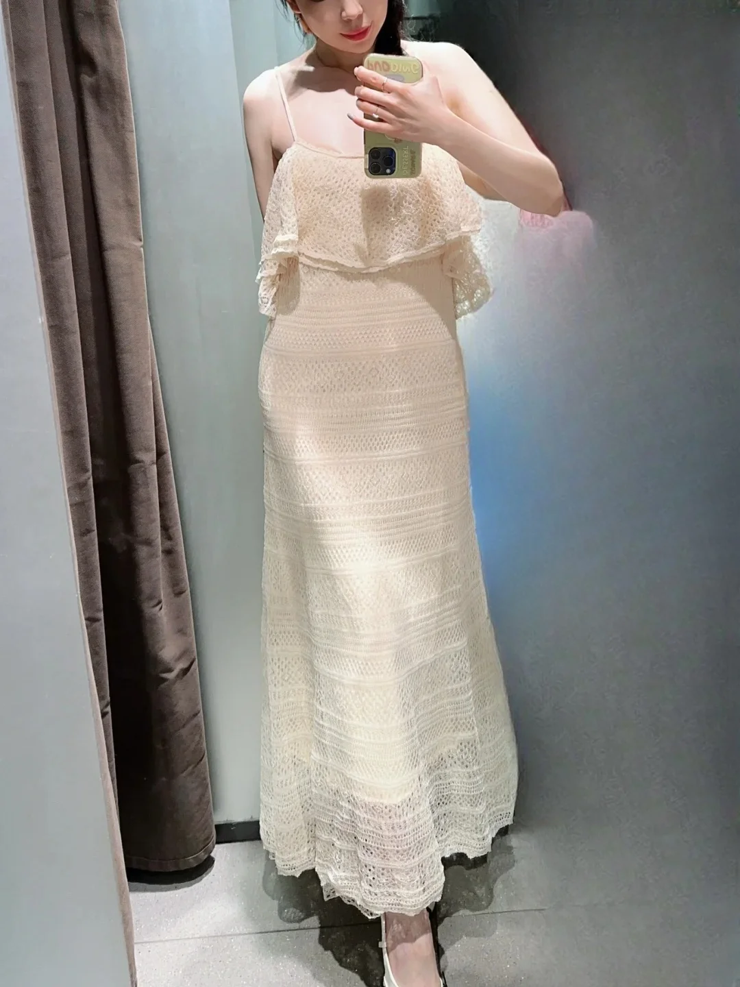 

Women's dresses 2025 summer new light yellow laminated jacquard mesh knitted maxi dress sexy suspenders fashion beach vacation