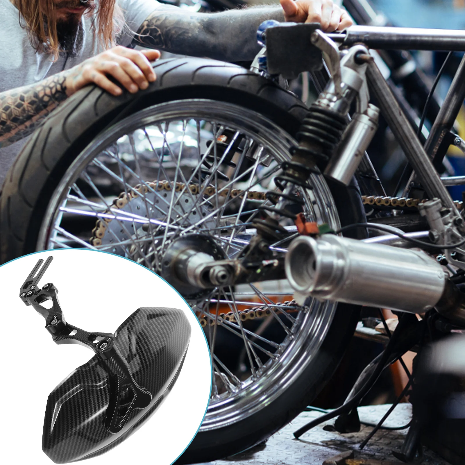 

Motorcycle Rear Mudguard Universal Fit Durable Splash Guard Easy Installation Stylish Design Long-Lasting Use Rear Mudguard
