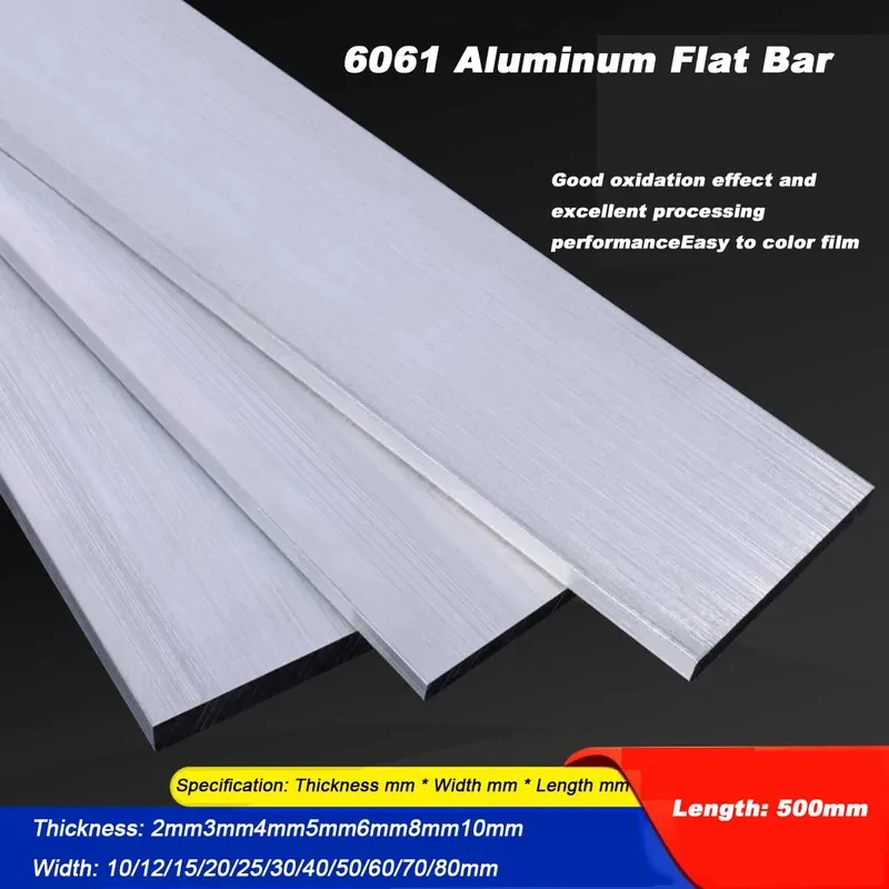 6061 Aluminum Strip Flat Bar Solid Aluminum Alloy Strip Custom Processing Thickness 1mm 2mm 3mm 4mm 5mm