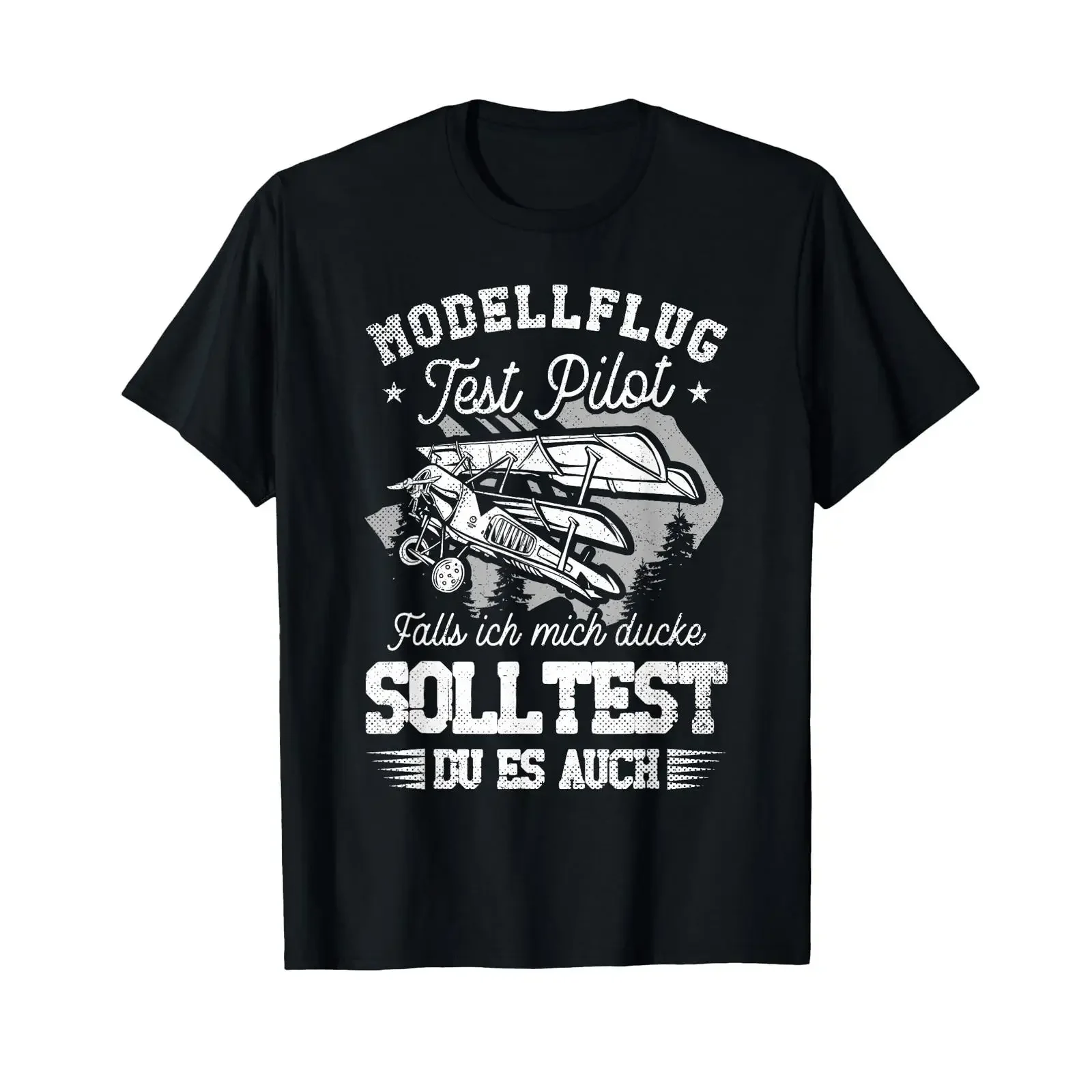 Model Flight Test Pilot falls ich mich ducke Maker T Shirt vintage Washed fashion Stretched Slightly Casual designer clothes