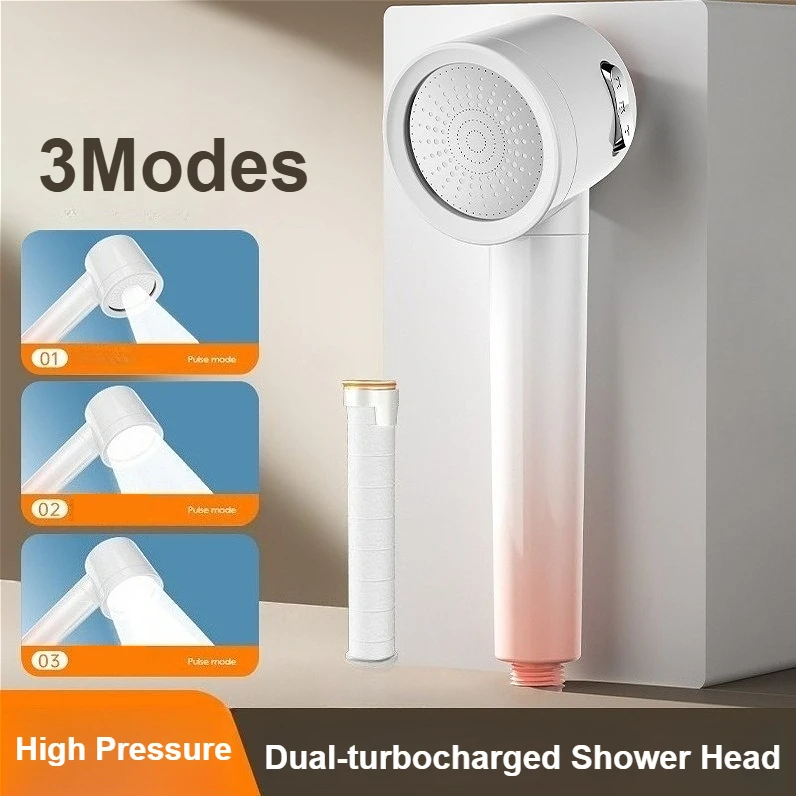 

Dual-turbocharged Shower Head Handheld Spray Head Bathtub Shower Head with Pressure-enhanced Shower Head for Household Use