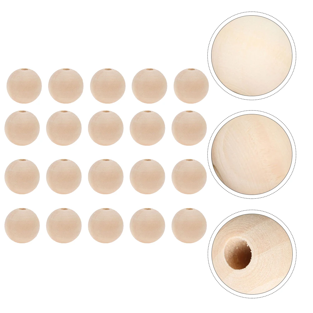 

50 Pcs Crafts Logs Sparse Beads Wooden Spacer Round Sturdy for DIY Making Loose