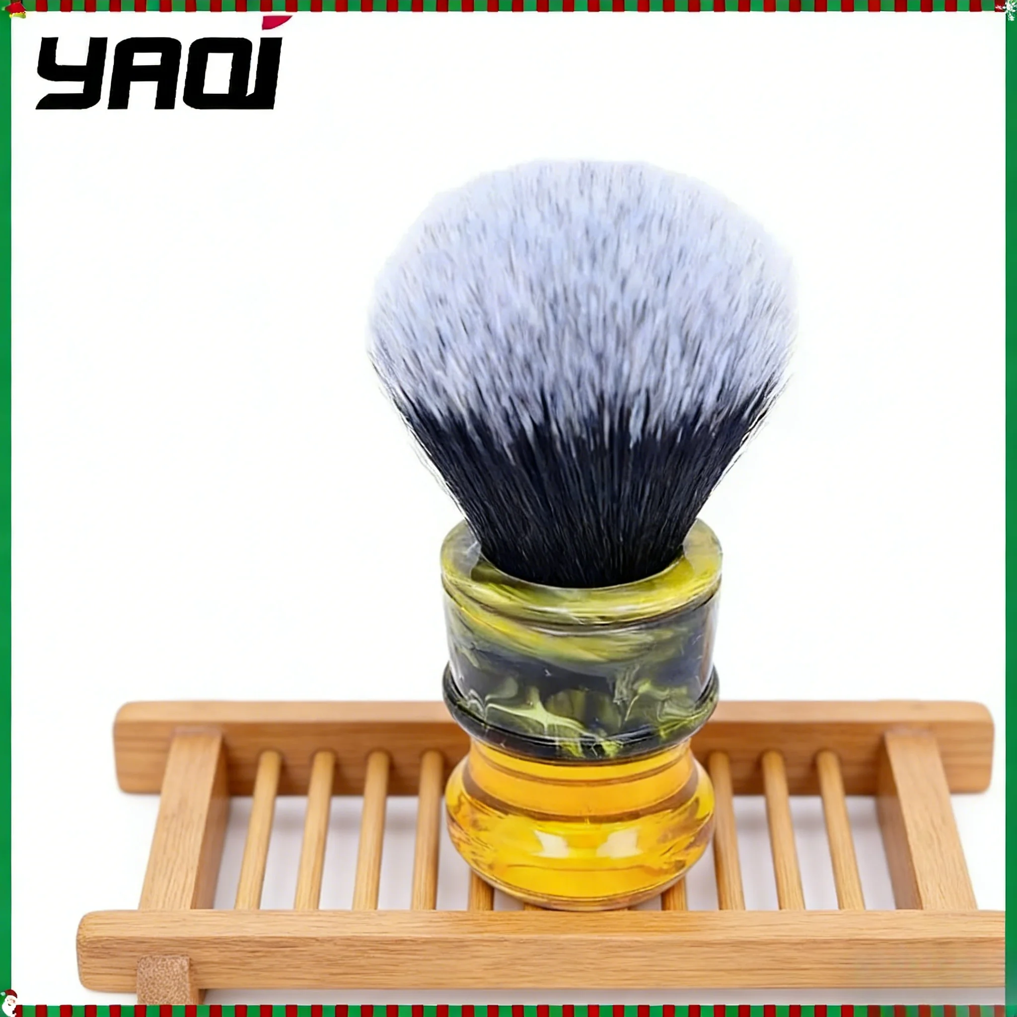Yaqi 2026 Black/White Tuxedo Synthetic Fibre Resin Handle 24MM Wet Shave Brushes Yaqi Sagrada Familia