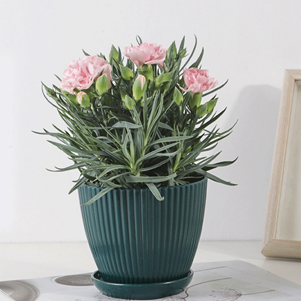 5Pack 6Inch Plant Pots Plastic Flower Pots Modern Flower Pots Decoration Accessories For Windowsill Desktop Bedroom Livingroom