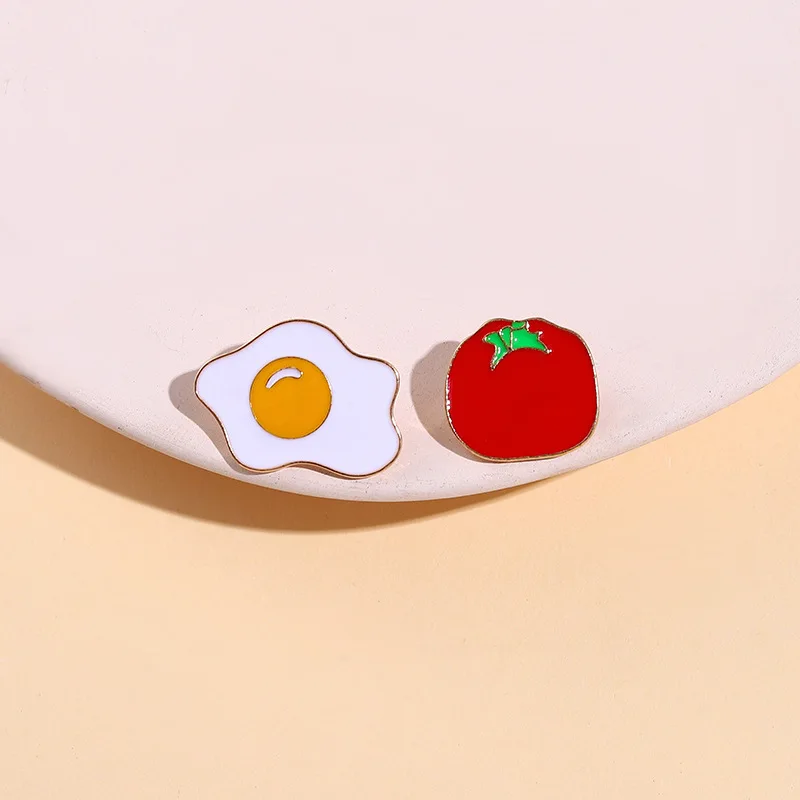 tomato and egg shaped Enamel Pins Creative Computer Icons Brooches Mouse Arrow Cursors Blocking Pop-ups Badges Kids Clothes Jewe