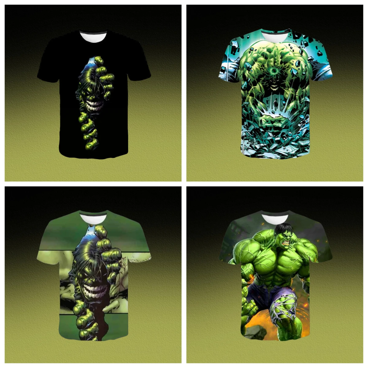 

2025 New Summer Classic Marvel Hero Hulk 3D Printed Kids T-shirt Top Daily Casual Boys and Girls Round Neck Short Sleeve