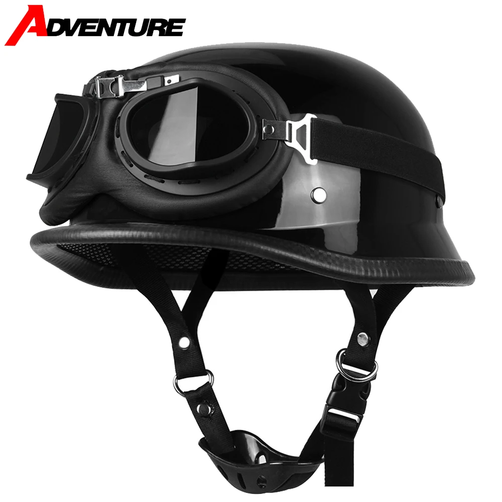 

Motorcycle Half Helmet Vintage German Style Pilot Motobike Helmets Open Face Retro Motocross Helmet Motorcycle Accessories Dot