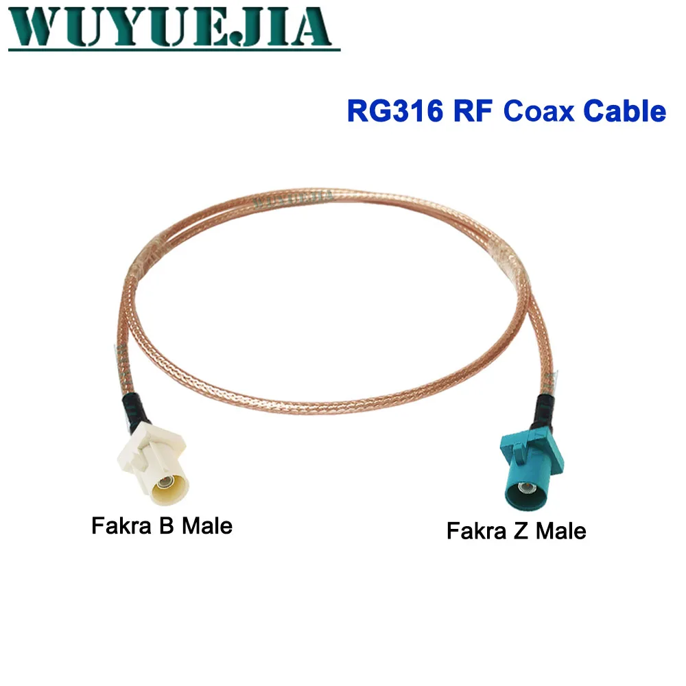 White Fakra B Male to Fakra Z Female Jack Connector 50ohm RG-316 Coaxial Cable WIFI Router Antenna Extension Pigtail Cord Jumper