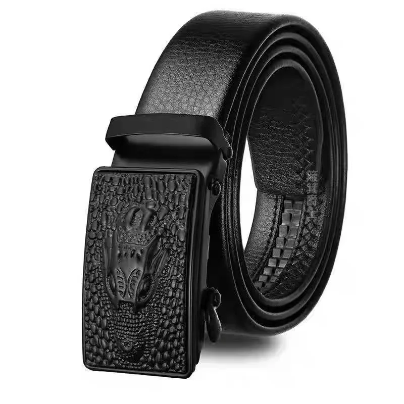 Fashion Business Men'S Belt Genuine Luxury Brand Metal Buckle Belt High-Quality PU Leather Soft Belt With Cargo Pants Jeans