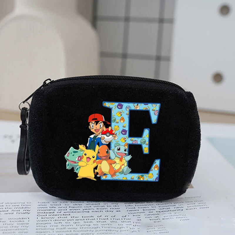 Anime Pikachu Letter A-Z Kids Coin Purse Pokemons Cartoon Mini Coin Bags Girl Boy Portable Zipper Small Wallet Pocket Key Pouch - view 6
