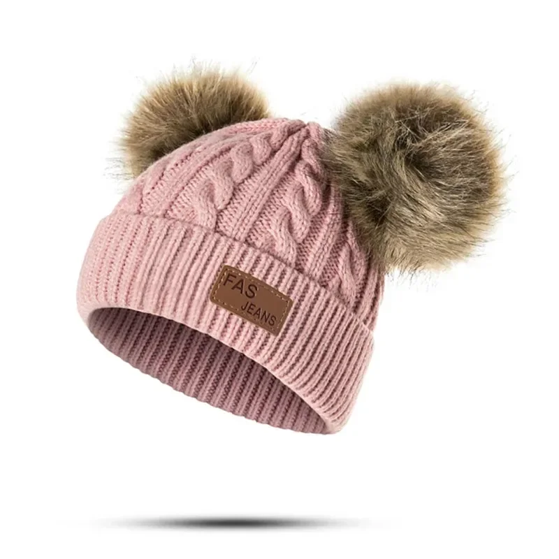 Baby Hat Pompon Winter Children Hat Knitted Cute Cap For Girls Boys Casual Solid Color Girls Hat Baby Beanies