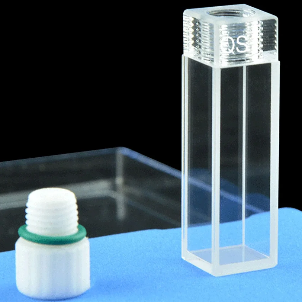 Female 10mm Path Length 2 or 4 Windows High Precision Optical Bonding JGS1 Quartz Cuvette Cell With Stopper For Spectrometer