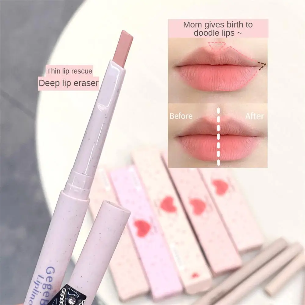 Miękki spliner przeciwmgielny zarysowuje kształt warg, niełatwy do wyblaknięcia, nie zdejmuje makijażu, pięciokolorowy trwały długopis nago różowy kredka do ust
